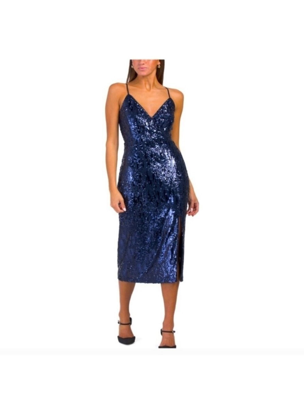 Ramy Brook Leanne Sequin Dress Navy